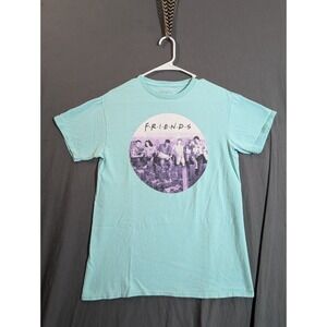 F.R.I.E.N.D.S TV Show Graphic‎ logo character T shirt Turquoise Size Medium